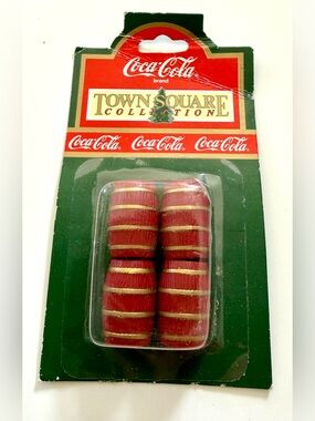 Coca Cola Red and Gold Mini Barrel Accent Set